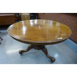 A Victorian mahogany circular tilt-top breakfast table