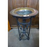 An Italian style brass and cast iron water font