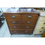 A Victorian stained pine chest of drawers