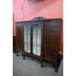 An Edward VII Chippendale Revival mahogany four door breakfront side cabinet, 146cms h, 153cms w,