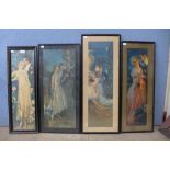 Four romantic scene prints