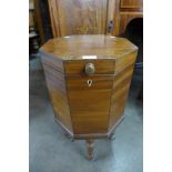 A Victorian mahogany octagonal wine cooler