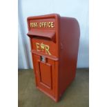 A red Post Office letter box (no key - unlocked)
