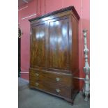 A Victorian mahogany linen press