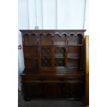 A carved oak dresser