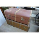 Two early 20th Century steamer trunks