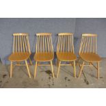 A set of four beech kitchen chairs