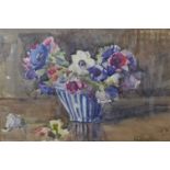 G. Priestman (early 20th Century), still life of flowers in a vase, watercolour, 24 x 36cms, framed