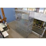 A large metal cage/locker