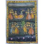 Indian School, ceremonial scene, gouache on silk, 117 x 85cms, unframed