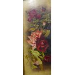 G.B. Mant, still life of roses, oil on board, dated 1907, 50 x 18cms, framed