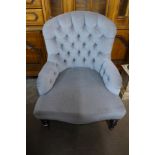 A Victorian style upholstered beech lady's chair