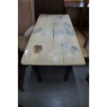 A Victorian pine kitchen table