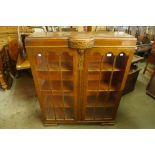 An oak two door bookcase