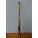 A black leather and brass three drawer telescope