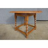 An oak barleytwist occasional table