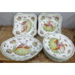 A Czechoslovakian dessert service decorated with birds (13) **PLEASE NOTE THIS LOT IS NOT ELIGIBLE