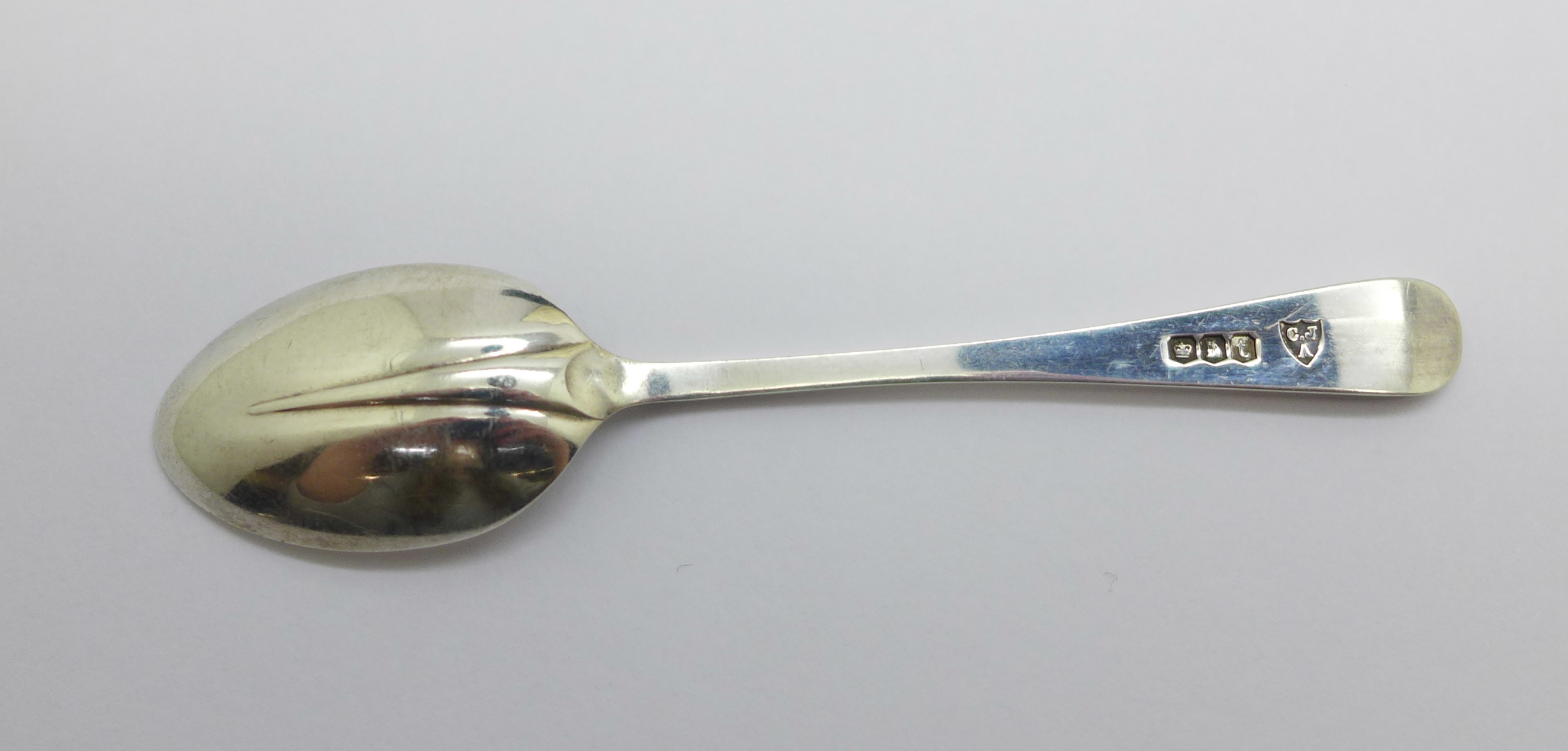 A cased set of six silver coffee spoons, 42g - Bild 3 aus 3