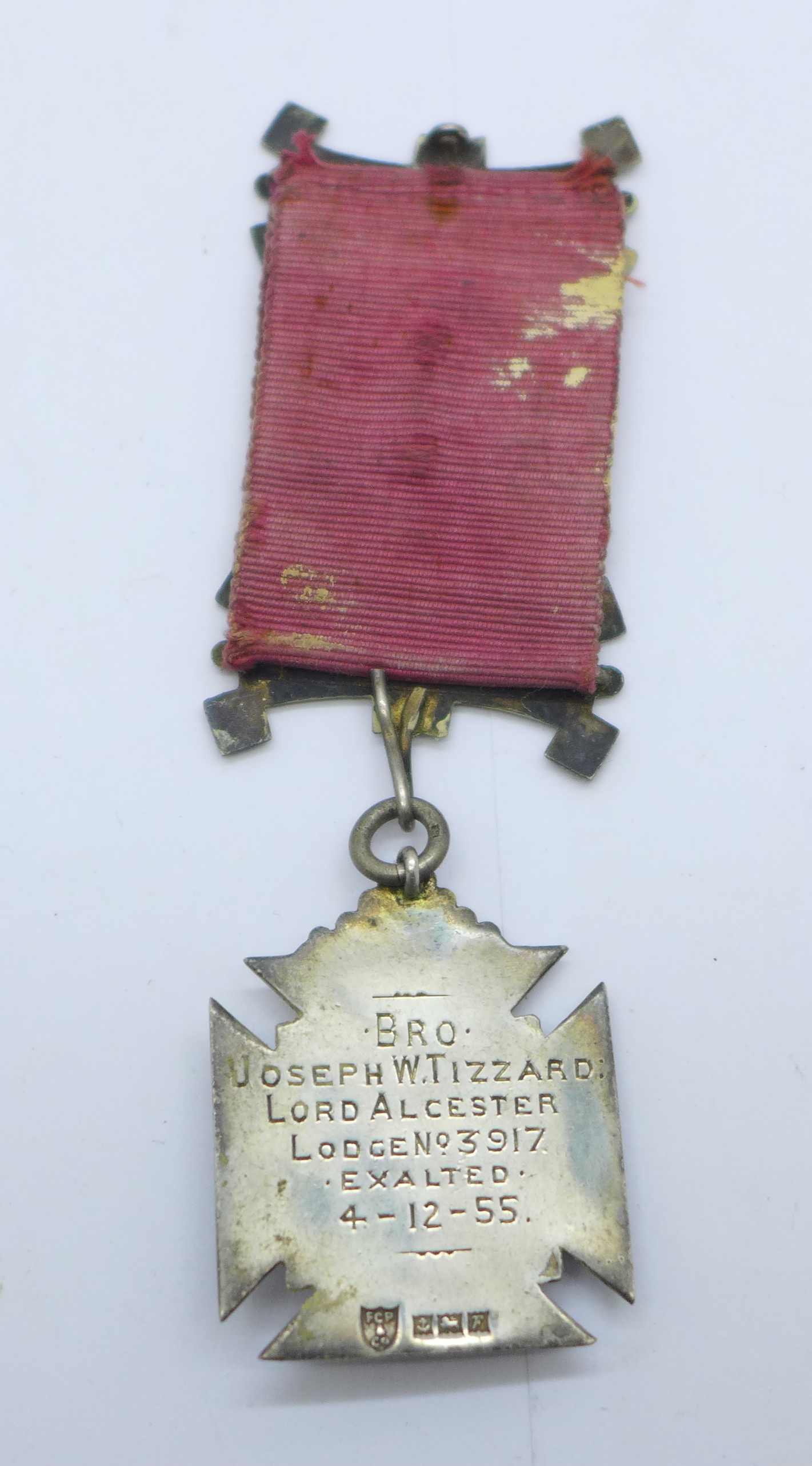 A silver RAOB medal, dated 1955, to Bro. Joseph W. Tizzard, Lodge No. 3917, with two bars dated 1940 - Image 3 of 3