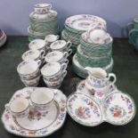 A Copeland Spode Chinese Rose dinner service, 100 pieces, some a/f