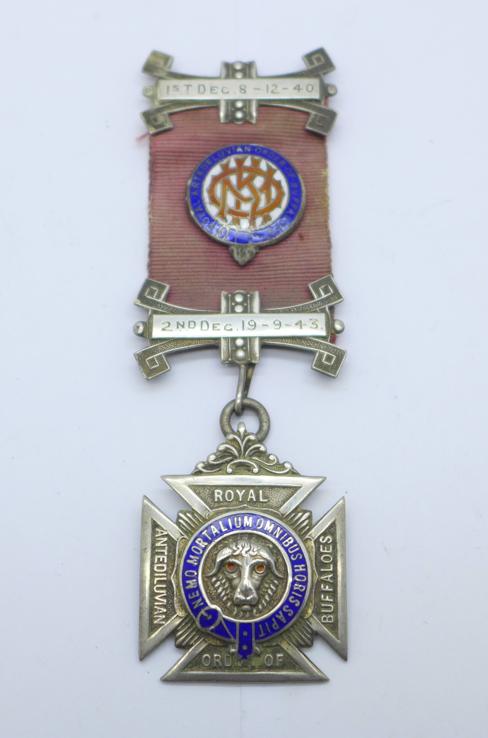 A silver RAOB medal, dated 1955, to Bro. Joseph W. Tizzard, Lodge No. 3917, with two bars dated 1940