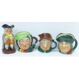 Three Royal Doulton large character jugs, Uncle Tom Cobbleigh, chipped and cracked, Toby Philpots,