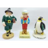 Three Royal Doulton limited edition Advertising Classics figures, John Ginger, The Milky Bar Kid and