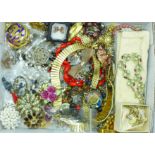 Costume jewellery including brooches, necklaces and earrings