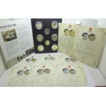 Coins;-"The Official in Flanders Fields Museum", 'We Will Remember Them' 8 coin collection, 6