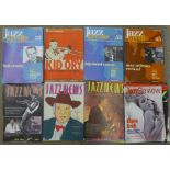 A collection of jazz music magazines