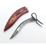 A small novelty Omani khanjar dagger, the blade marked 'Rodgers & Sons, Cutlers to The King', 9cm
