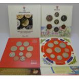 Three UK Brilliant Uncirculated Coin Collections:-1989, 1997 and 2003