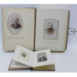 A Victorian photograph album, over 40 carte de visite and a small album of 24 carte de visite