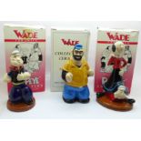 Three Wade Popeye Collection figures, Popeye, Olive and Brutus, boxed