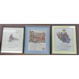 Three mid 20th Century American Airlines and United Airlines advertising prints, framed
