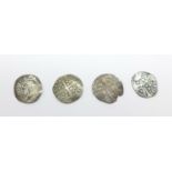 Four hammered silver coins