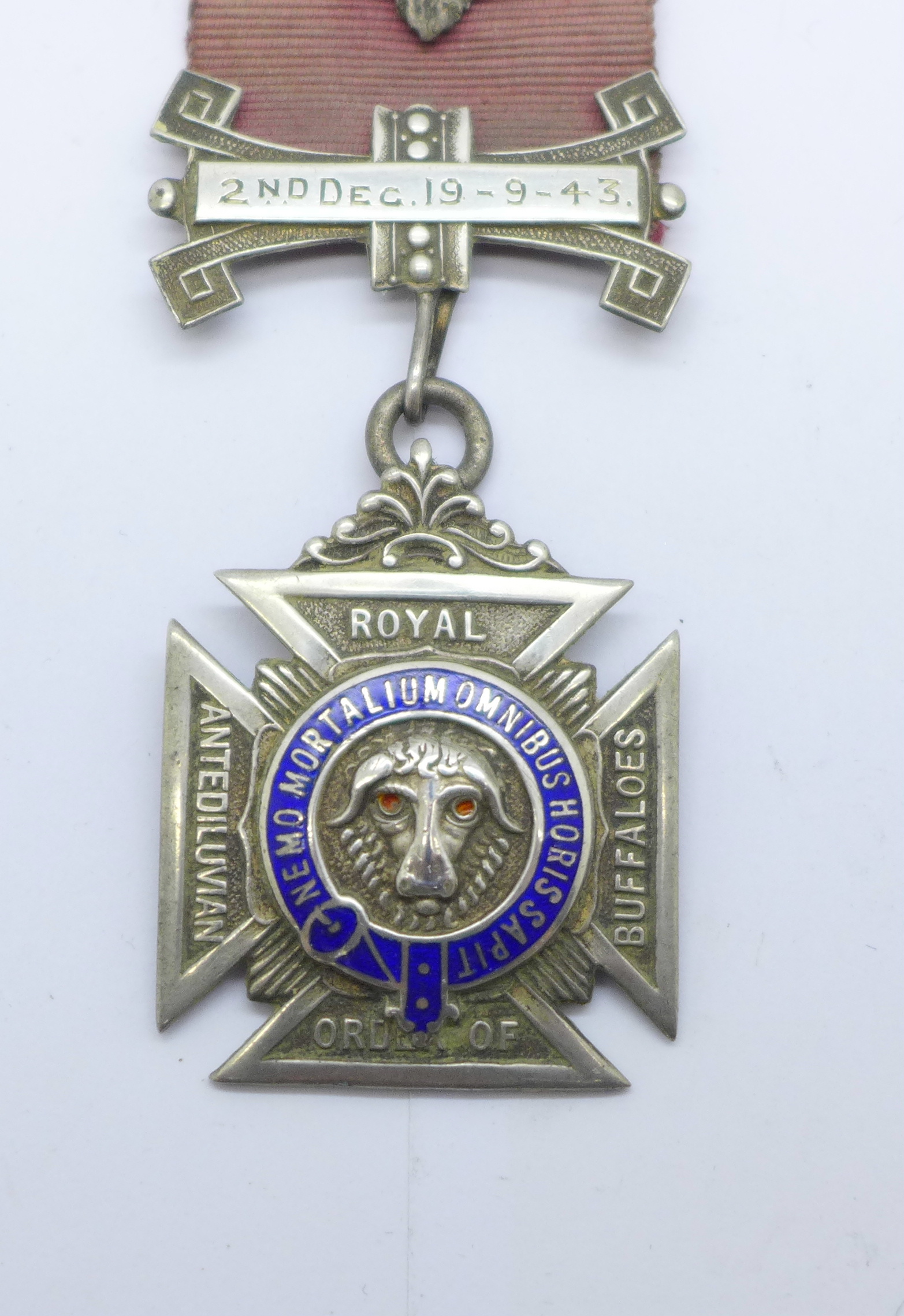 A silver RAOB medal, dated 1955, to Bro. Joseph W. Tizzard, Lodge No. 3917, with two bars dated 1940 - Image 2 of 3