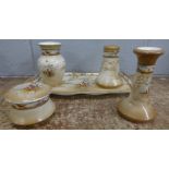 A Royal Venton Ware dressing table set decorated with pheasants **PLEASE NOTE THIS LOT IS NOT