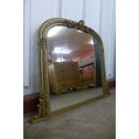 A Victorian style gilt framed overmantel mirror, 92cms h x 110cms w