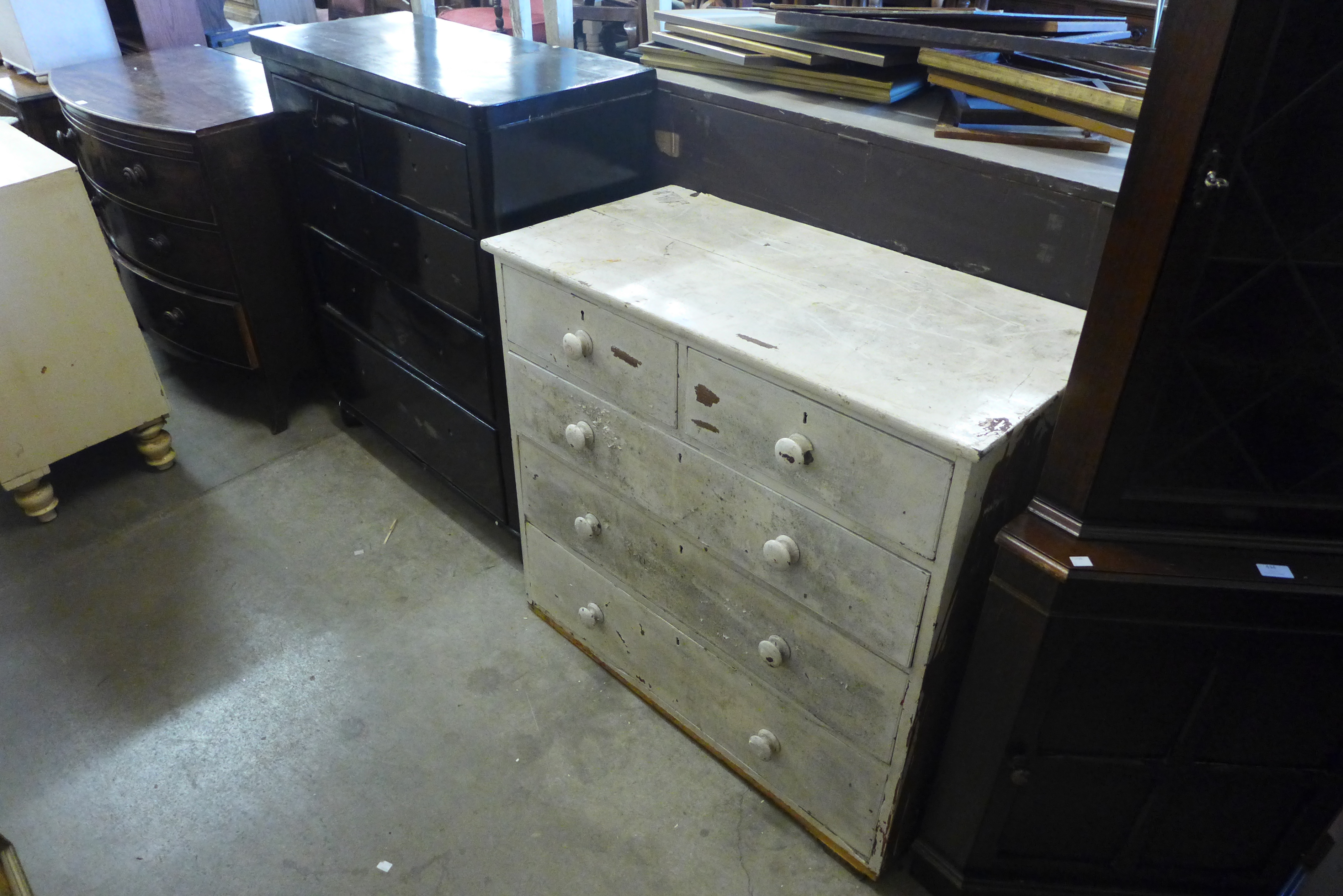 Three painted chests of drawers