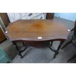 A Victorian walnut occasional table and a mahogany wine table