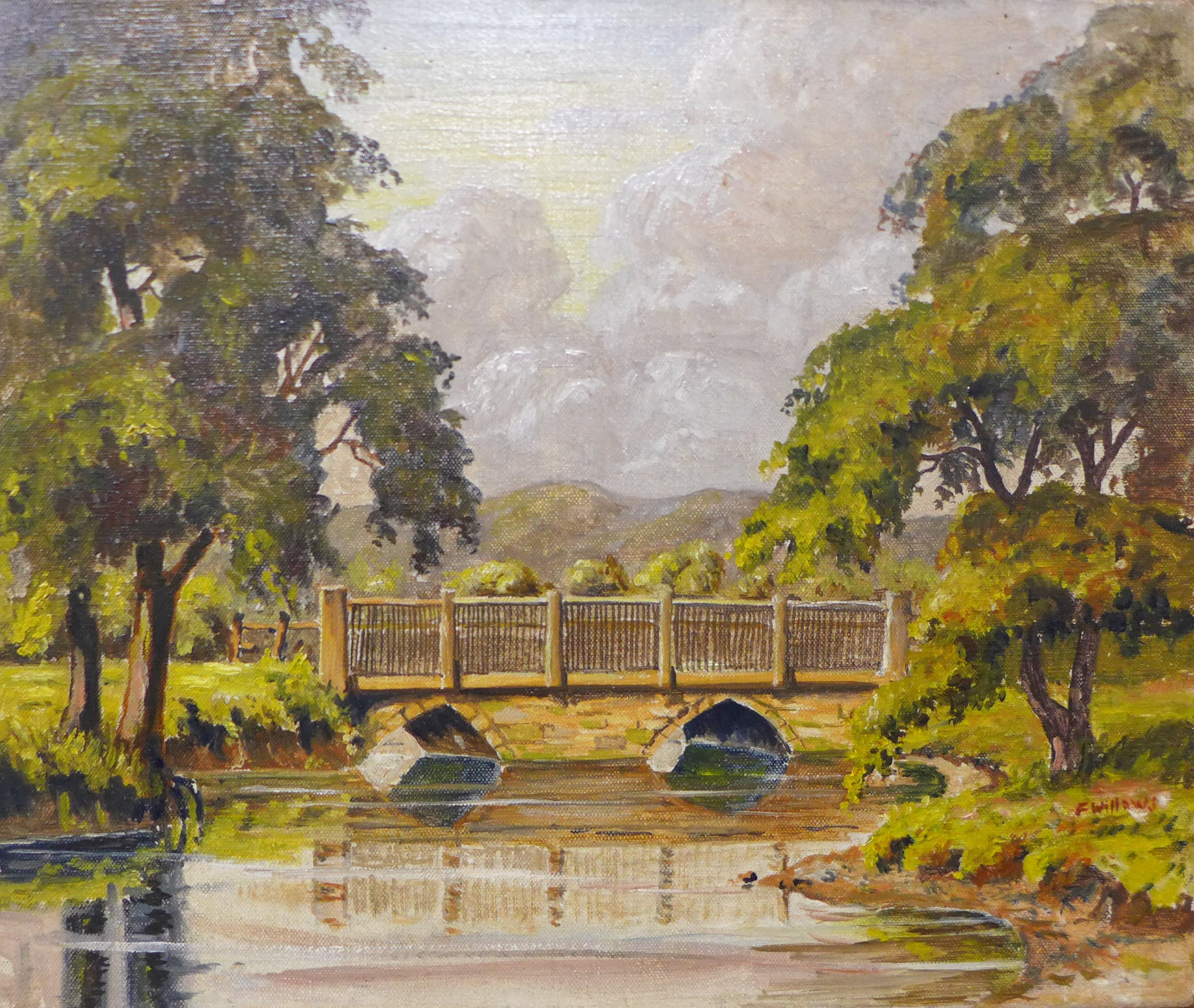 English Impressionist School, river landscape, oil on canvas, 25 x 30cms, unframed