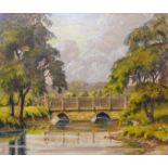 English Impressionist School, river landscape, oil on canvas, 25 x 30cms, unframed