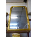 A Victorian style gilt framed overmantel mirror, 107 x 76cms