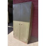 A steel two door cabinet