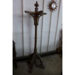 A Victorian Gothic Revival carved oak coat stand, manner of A.W.N. Pugin, 200cms h x 73cms w