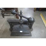 A Victorian cast iron book press