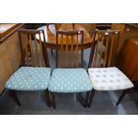 A set of three G-Plan Fresco teak dining chairs