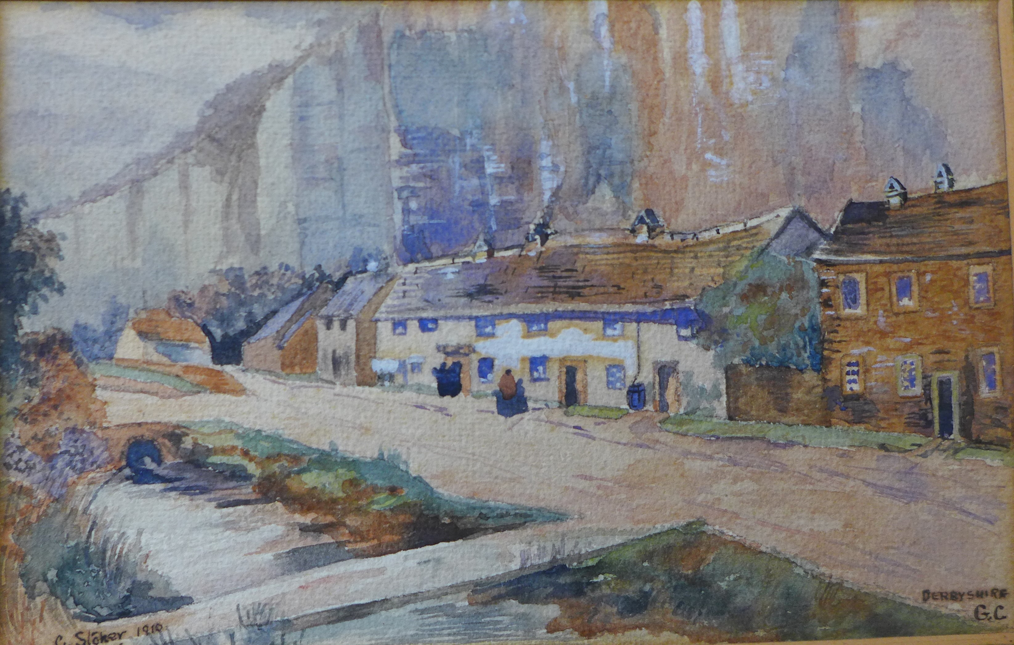 George Stoker, Matlock Bath, Derbyshire, watercolour, 13 x 21cms, unframed