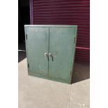 A steel two door cabinet